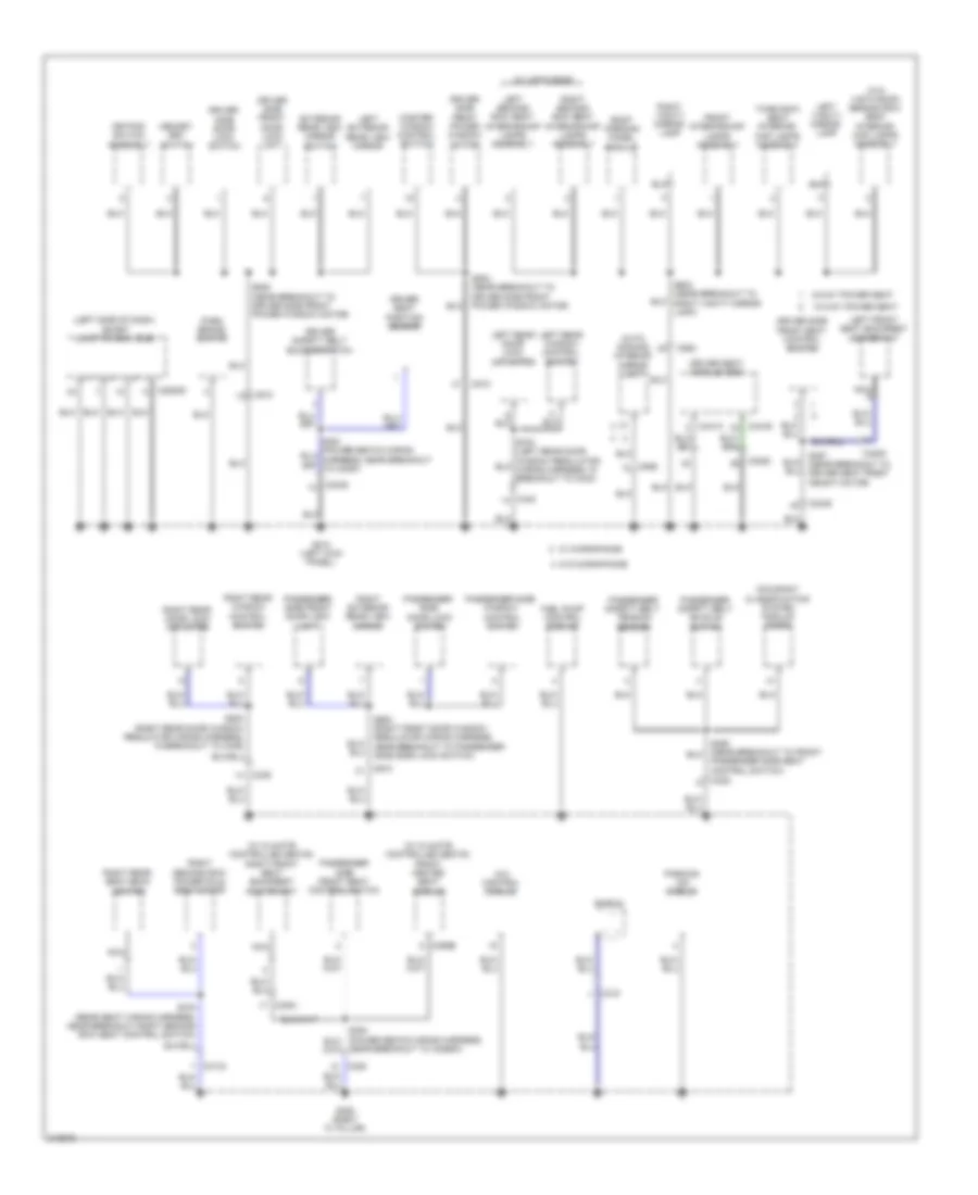 Ground Distribution Wiring Diagram 2 of 3 for Ford Flex Limited 2012