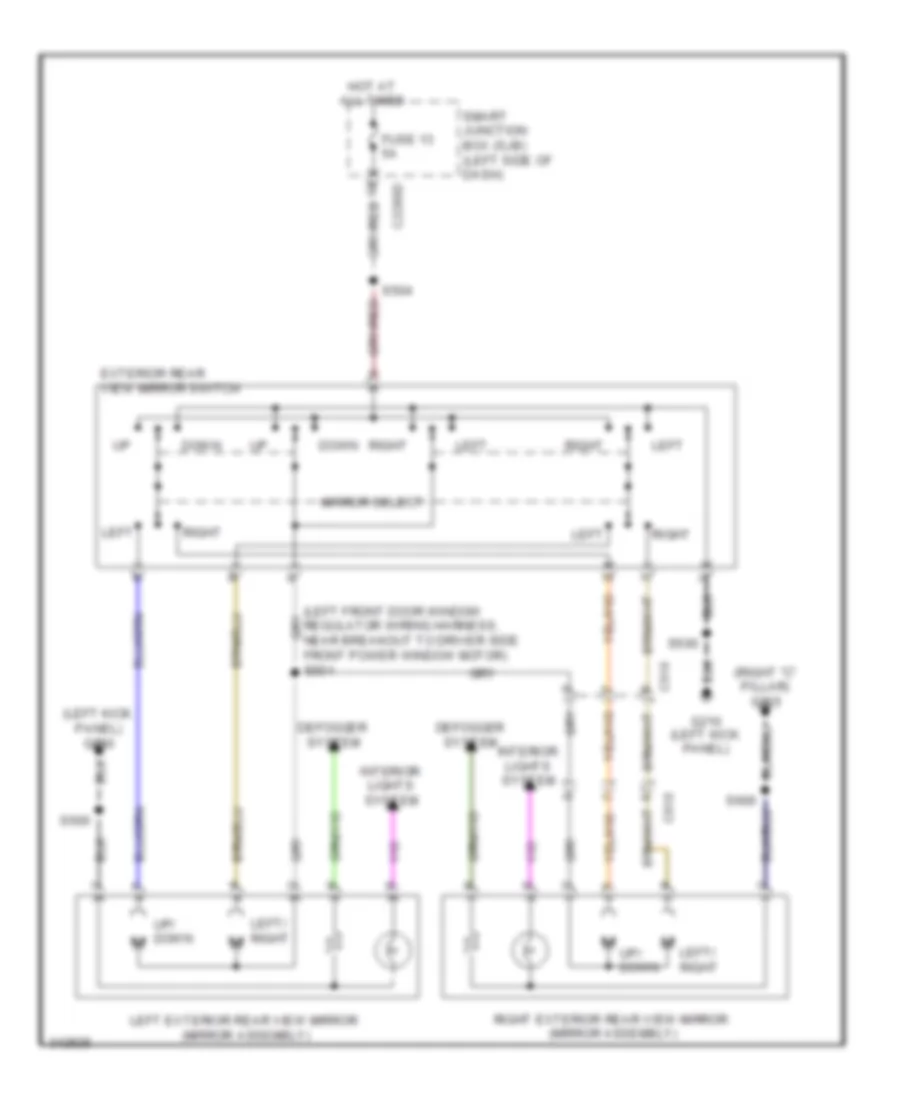 Power Mirrors Wiring Diagram for Ford Flex Limited 2012