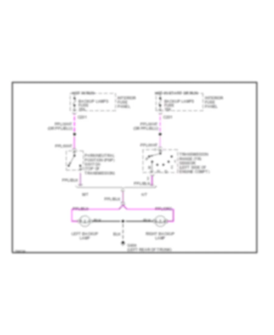 Back up Lamps Wiring Diagram for Ford Contour LX 1996