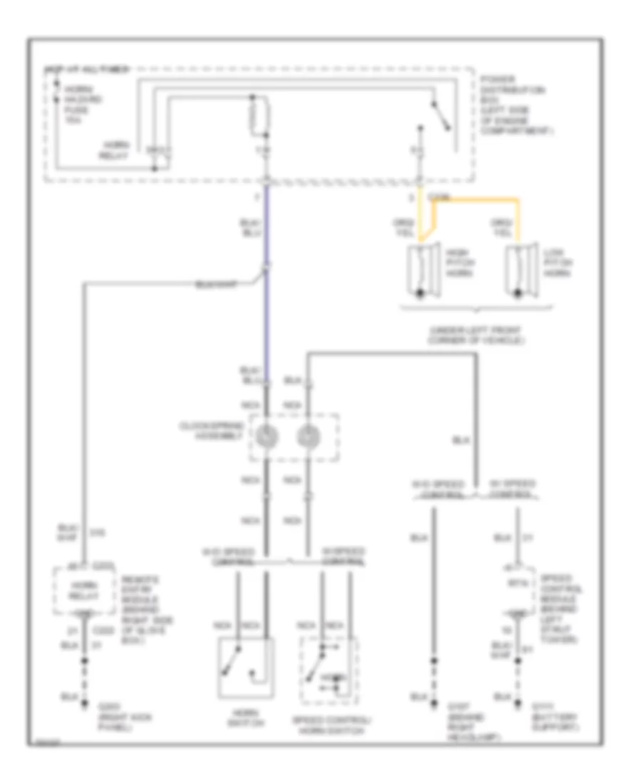 Horn Wiring Diagram for Ford Contour LX 1996