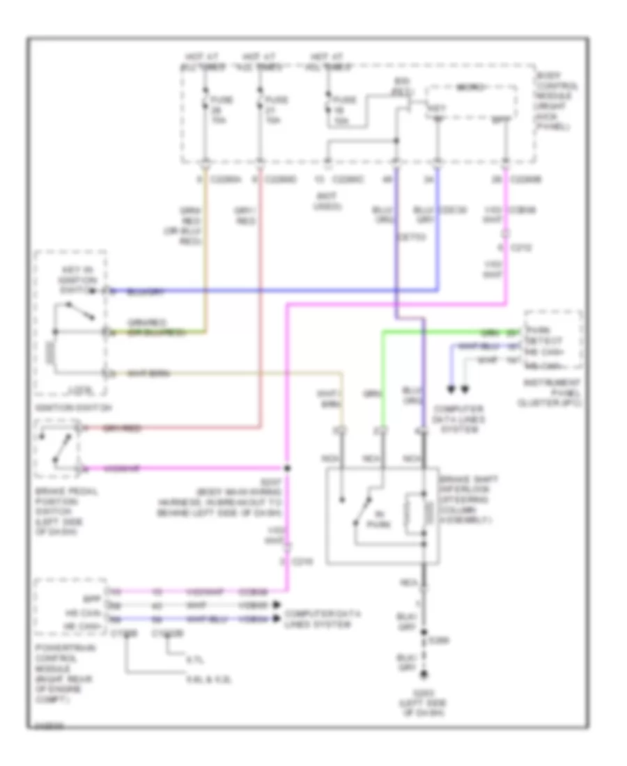 Shift Interlock Wiring Diagram for Ford Cab  Chassis F350 Super Duty 2011