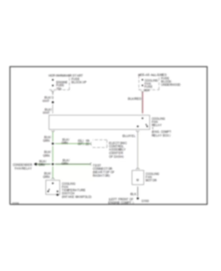 2.2L GL, Cooling Fan Wiring Diagram, MT for Ford Probe LX 1990