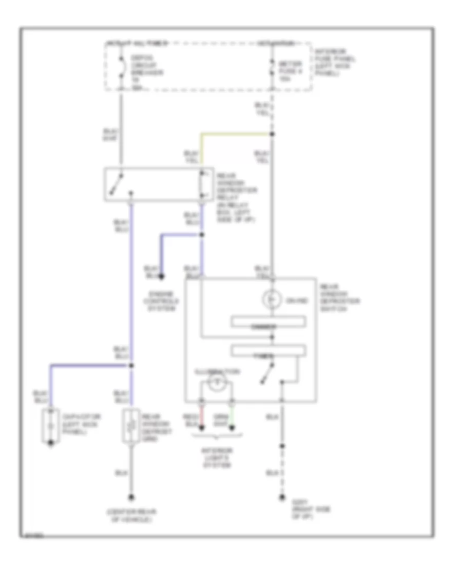 Defogger Wiring Diagram for Ford Probe LX 1990