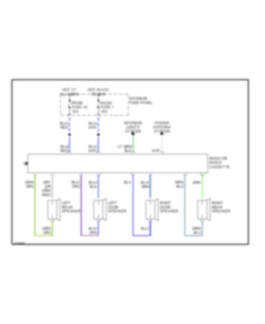 Radio Wiring Diagrams 1 of 2 for Ford Probe LX 1990