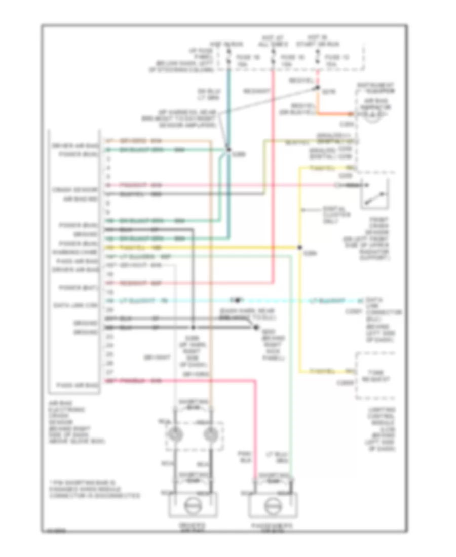 Supplemental Restraint Wiring Diagram for Ford Crown Victoria 1998