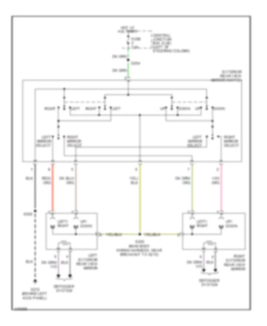 Power Mirrors Wiring Diagram for Ford Crown Victoria 2011
