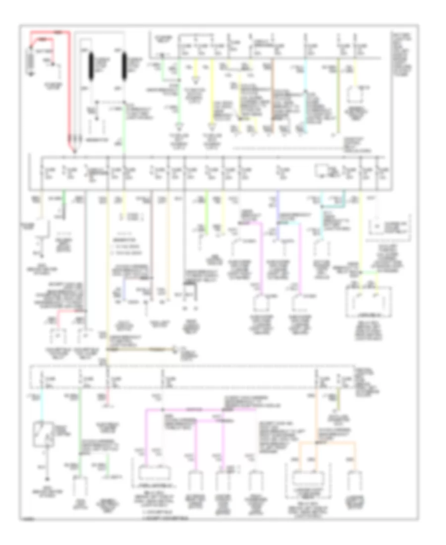 Power Distribution Wiring Diagram 1 of 3 for Ford Mustang 2004