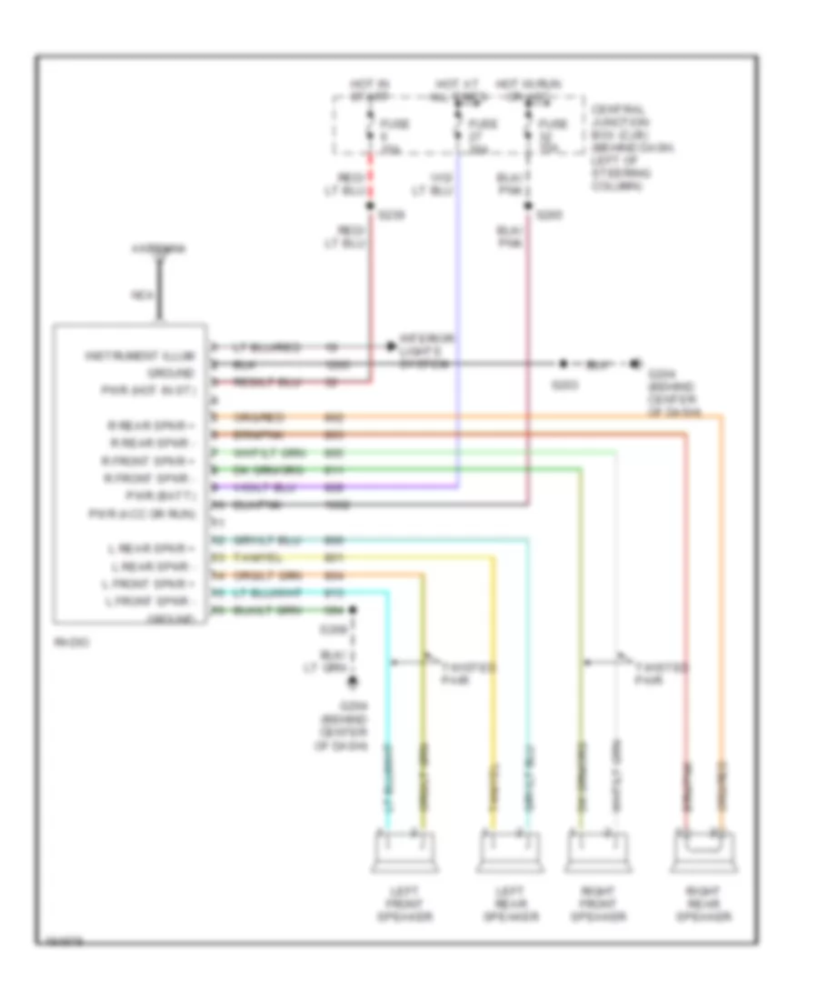 Base Radio Wiring Diagram for Ford Mustang 2004