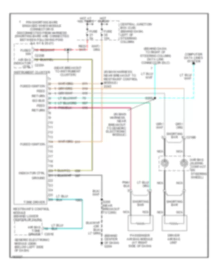 Supplemental Restraints Wiring Diagram for Ford Mustang 2004