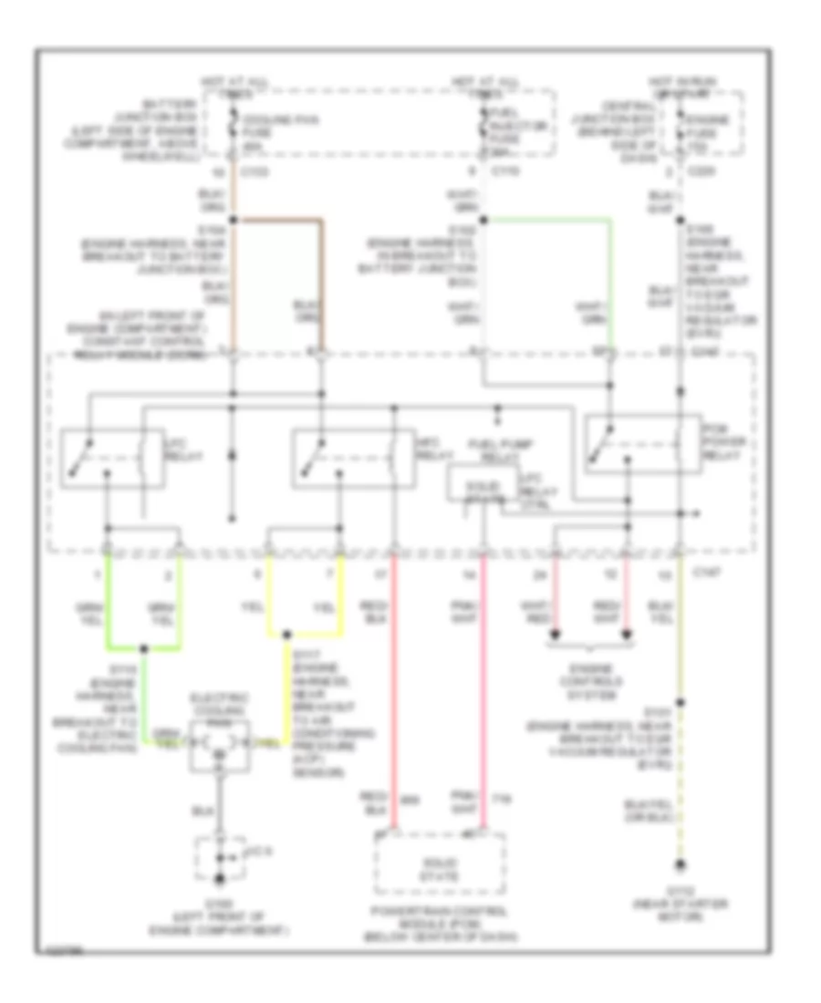 Cooling Fan Wiring Diagram for Ford ZX2 2001