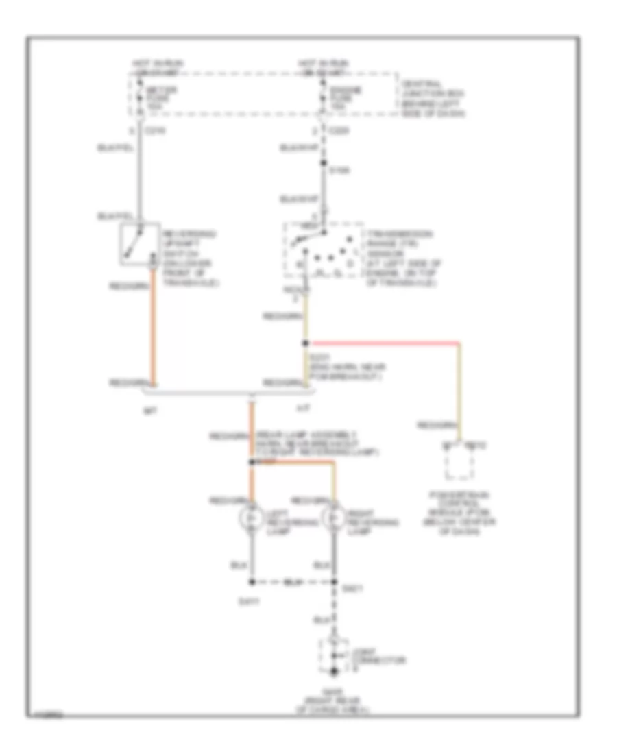 Back up Lamps Wiring Diagram for Ford ZX2 2001