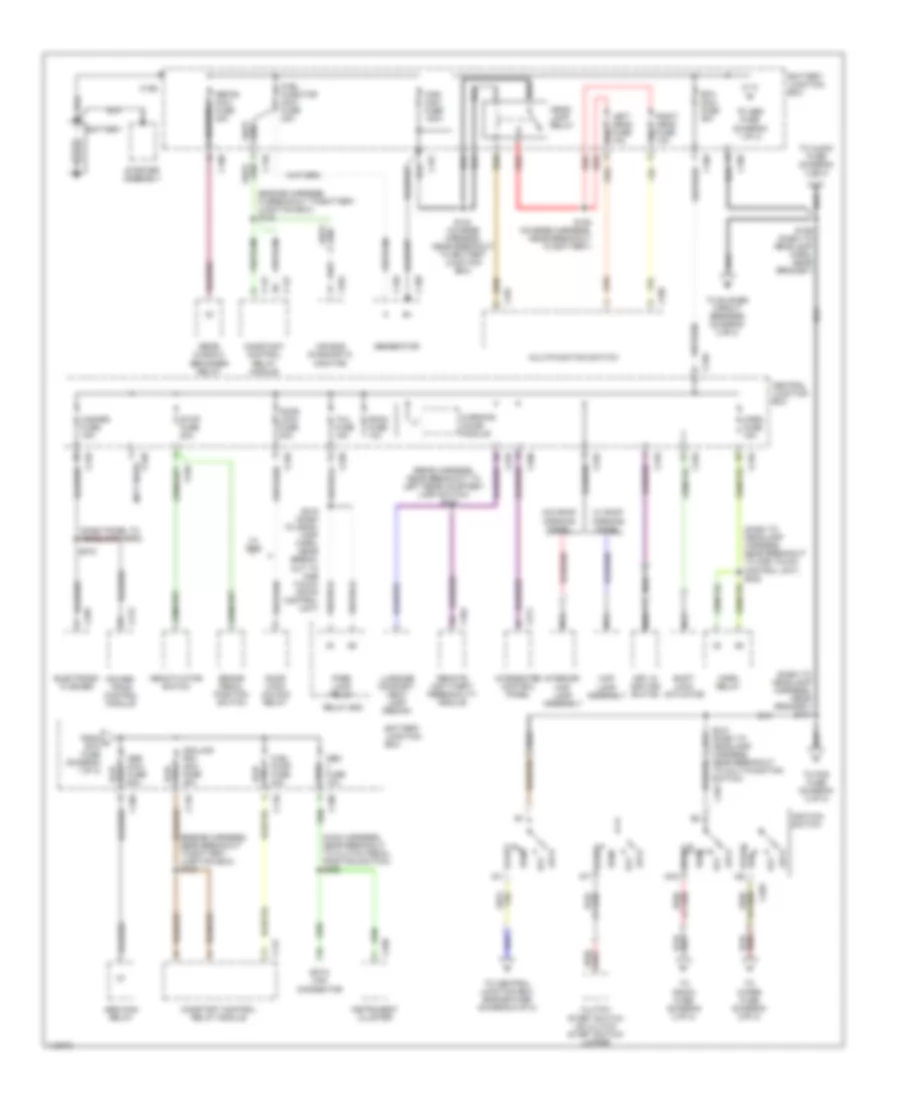 Power Distribution Wiring Diagram 1 of 2 for Ford ZX2 2001