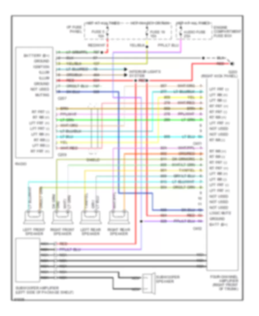 Radio Wiring Diagrams, JBL System for Ford Crown Victoria 1992