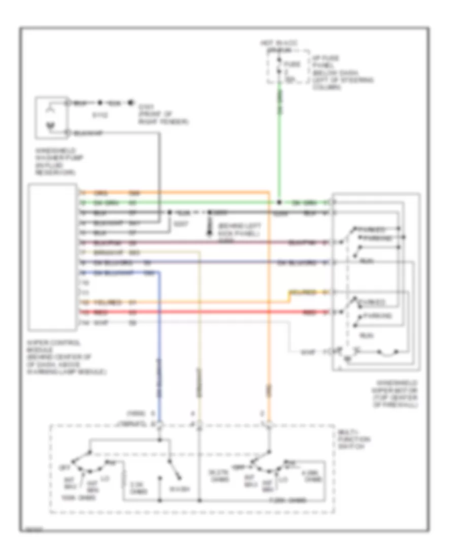 Wiper Washer Wiring Diagram for Ford Crown Victoria 1996