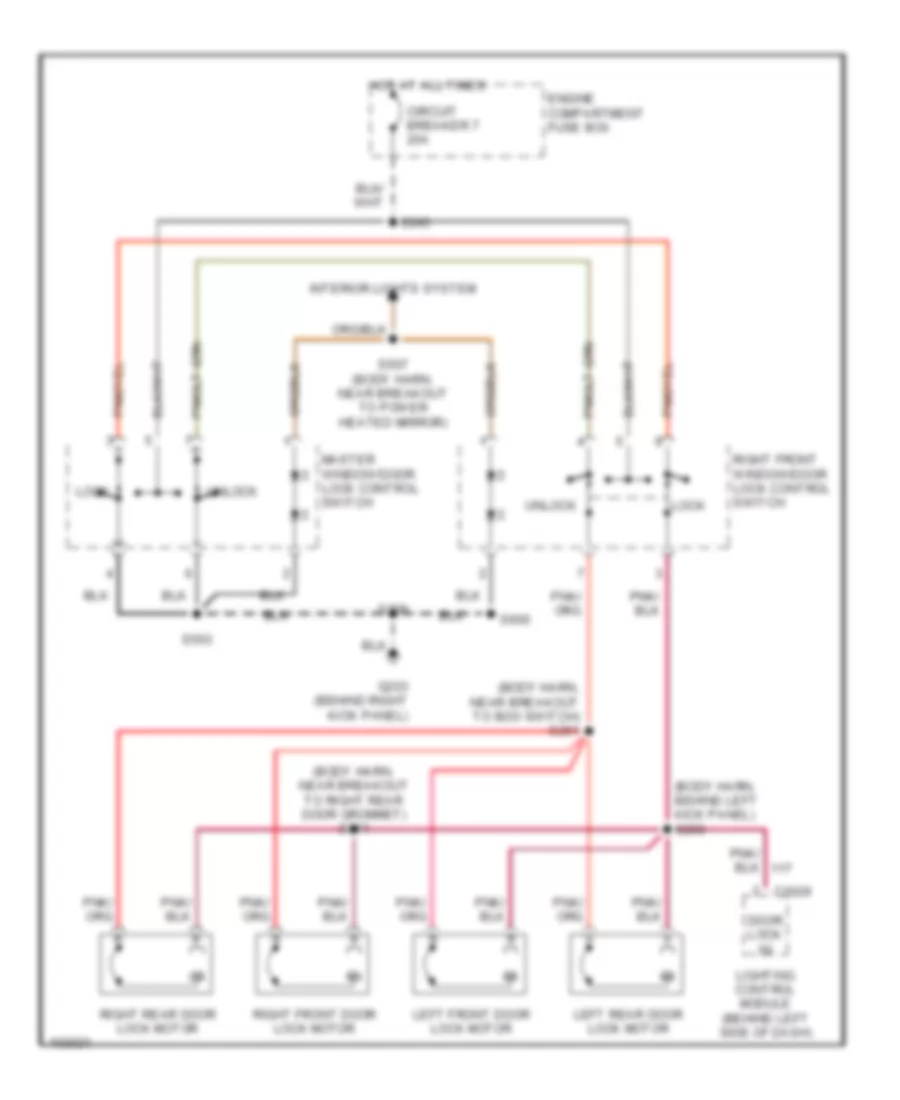 Door Lock Wiring Diagram for Ford Crown Victoria LX 1998
