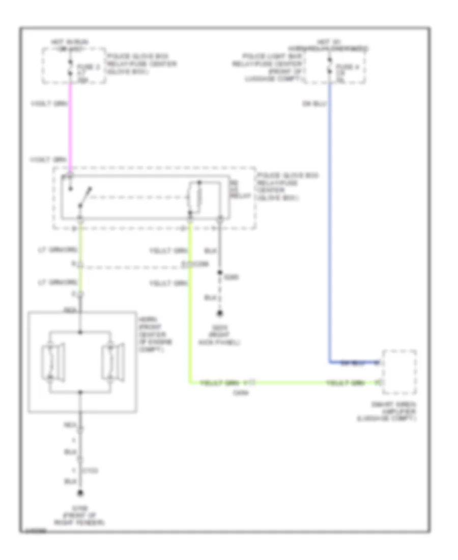 Horn Wiring Diagram with Police for Ford Crown Victoria LX 2011
