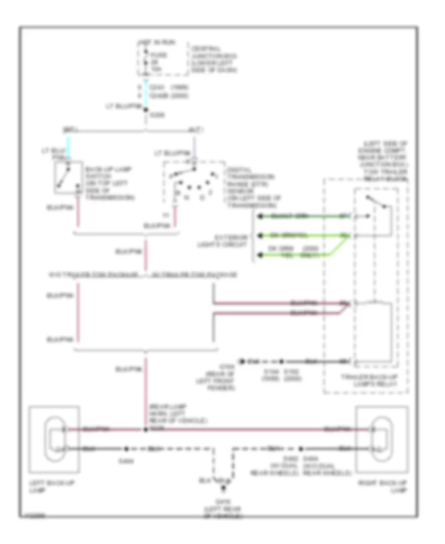 Back up Lamps Wiring Diagram for Ford Cab  Chassis F350 Super Duty 2000