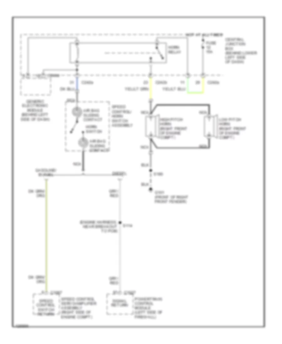 Horn Wiring Diagram for Ford Cab  Chassis F350 Super Duty 2000
