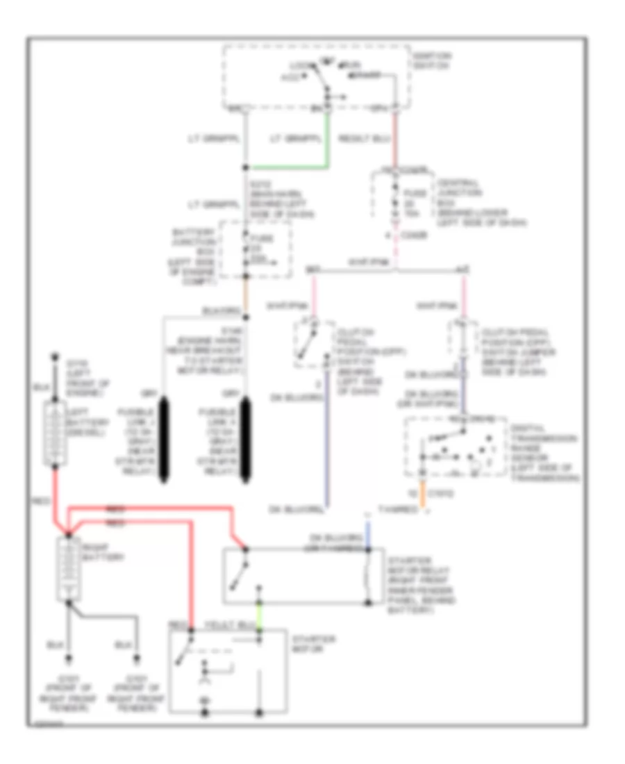 Starting Wiring Diagram for Ford Cab  Chassis F350 Super Duty 2000