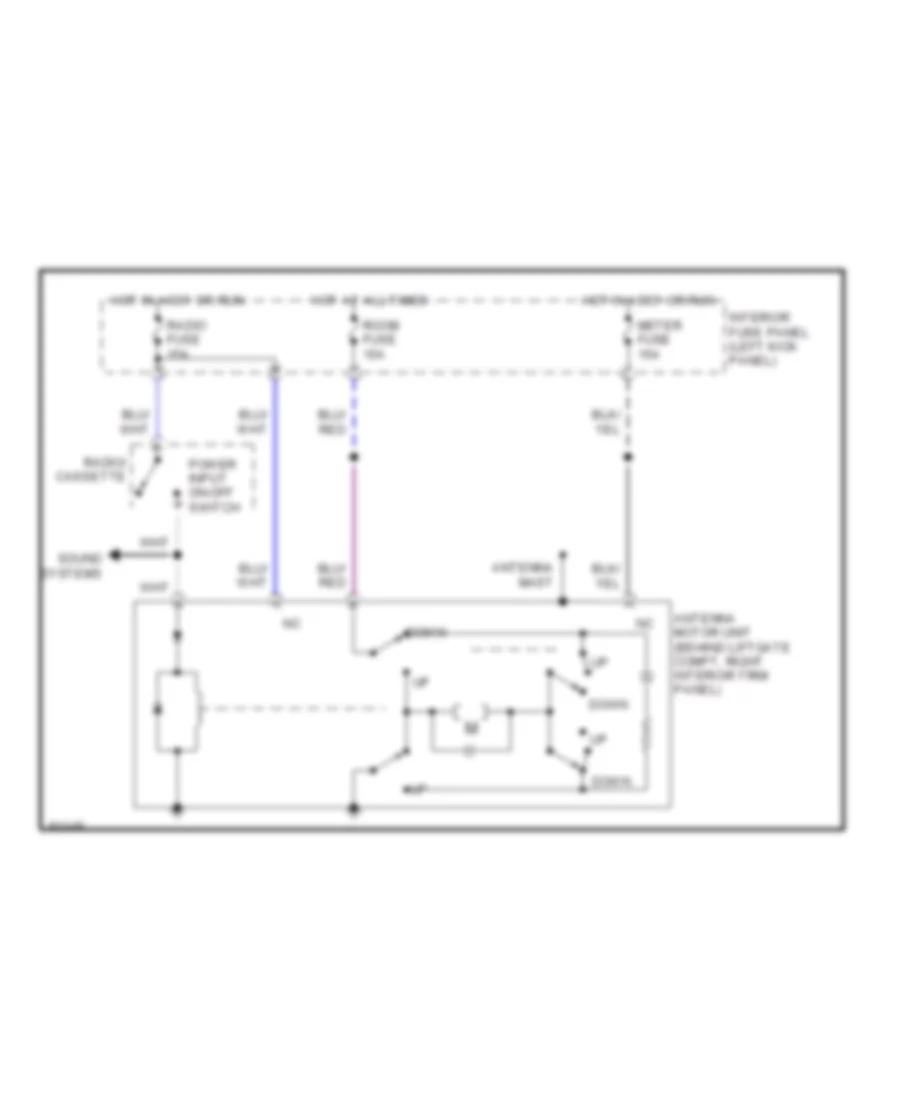 Power Antenna Wiring Diagram for Ford Probe GL 1990