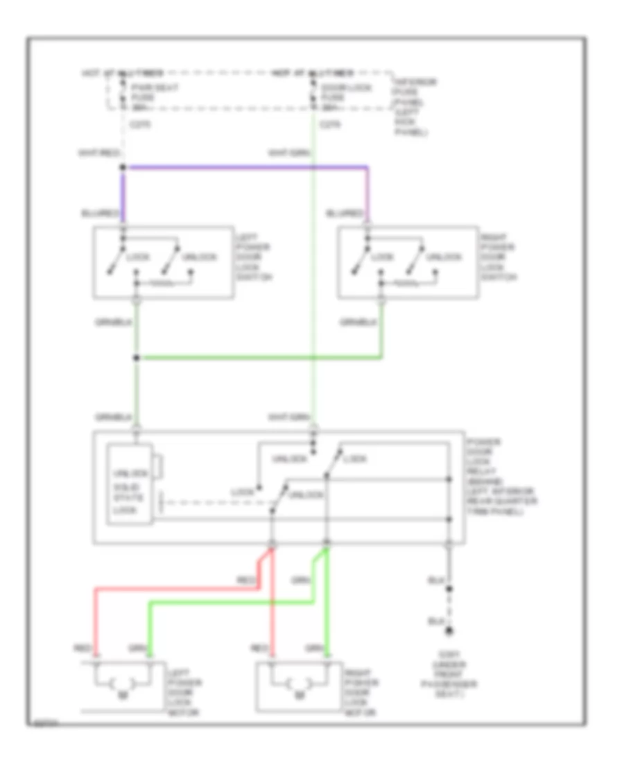 Power Door Lock Wiring Diagram for Ford Probe GL 1990