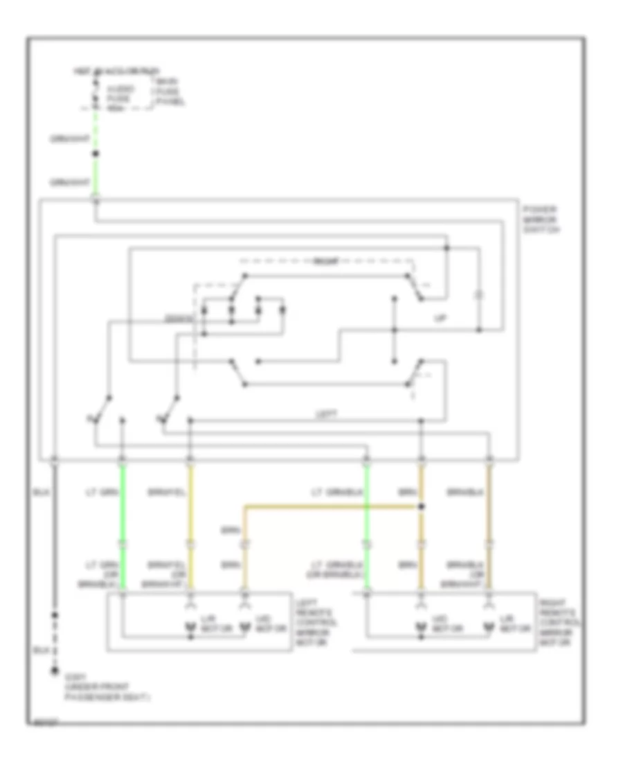 Power Mirror Wiring Diagram for Ford Probe GL 1990