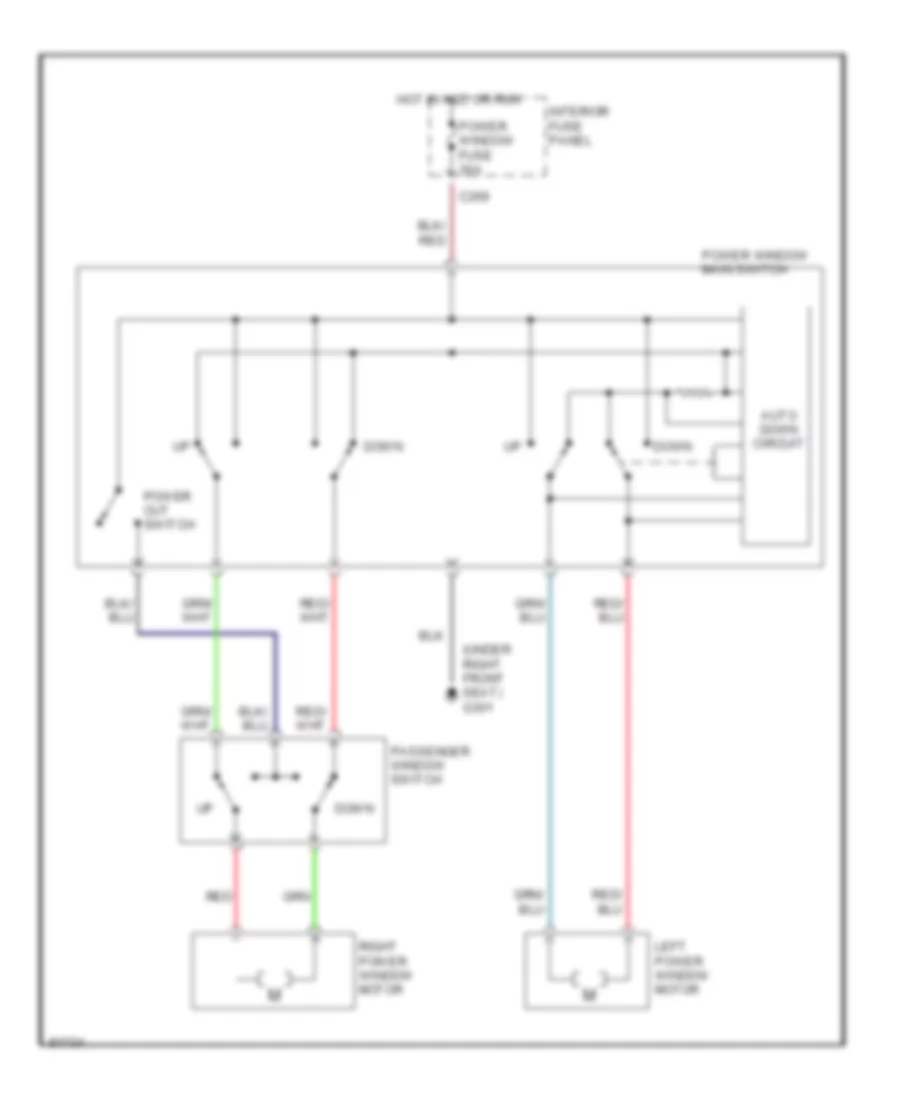 Power Window Wiring Diagram for Ford Probe GL 1990