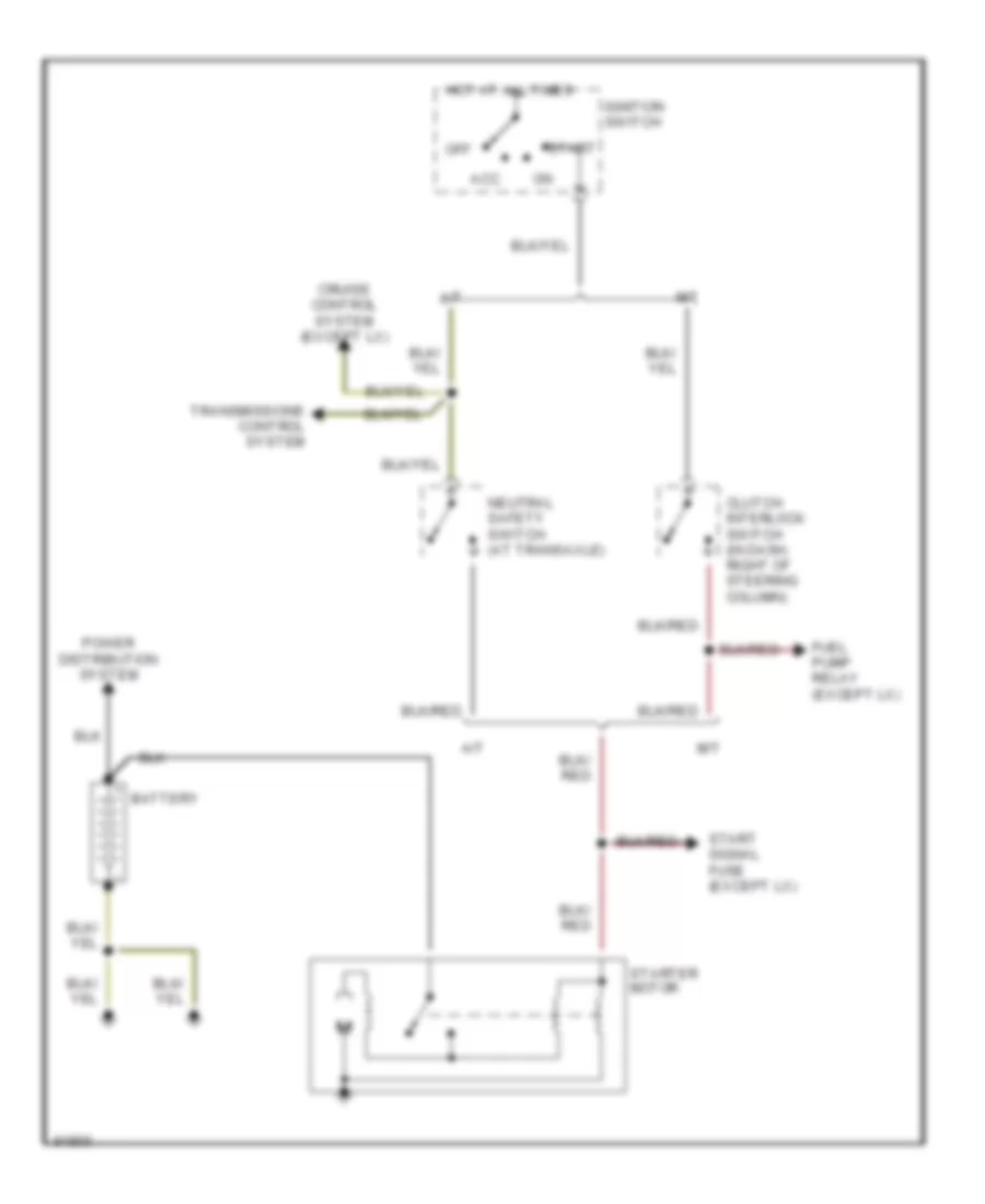 Starting Wiring Diagram for Ford Probe GL 1990