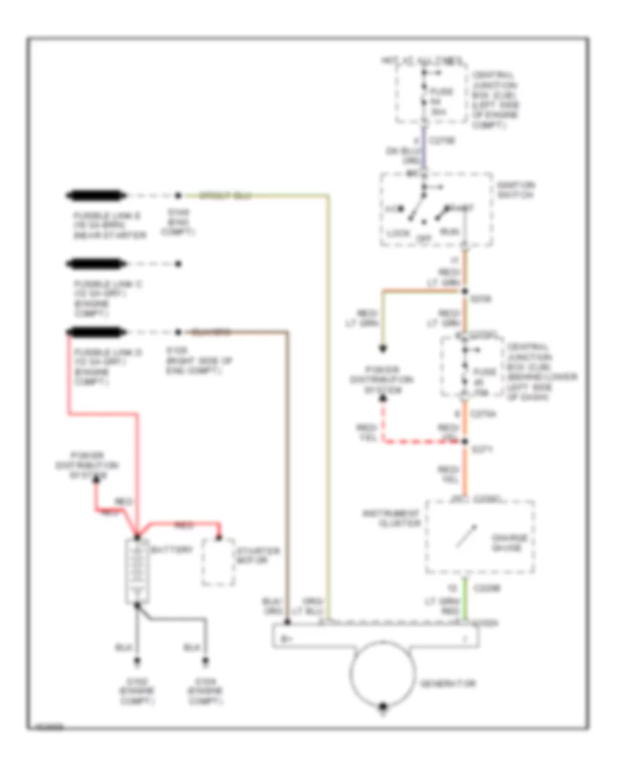 5.4L, Charging Wiring Diagram, without Dual Generators for Ford Cab  Chassis F350 Super Duty 2002