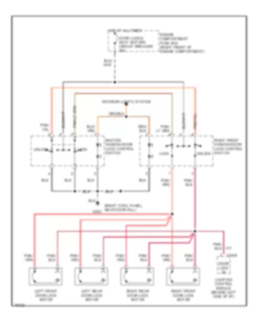 Door Lock Wiring Diagram for Ford Crown Victoria LX 1996