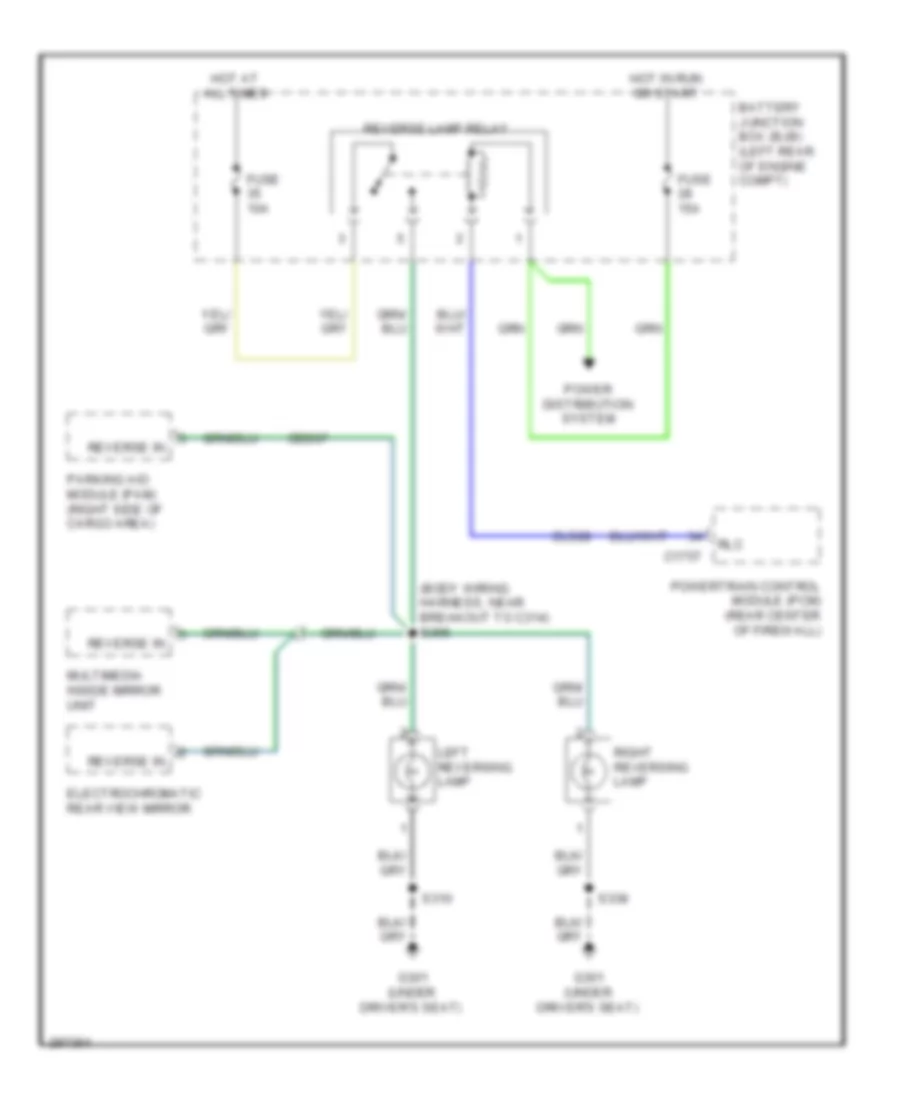 Backup Lamps Wiring Diagram, Hybrid for Ford Escape 2009