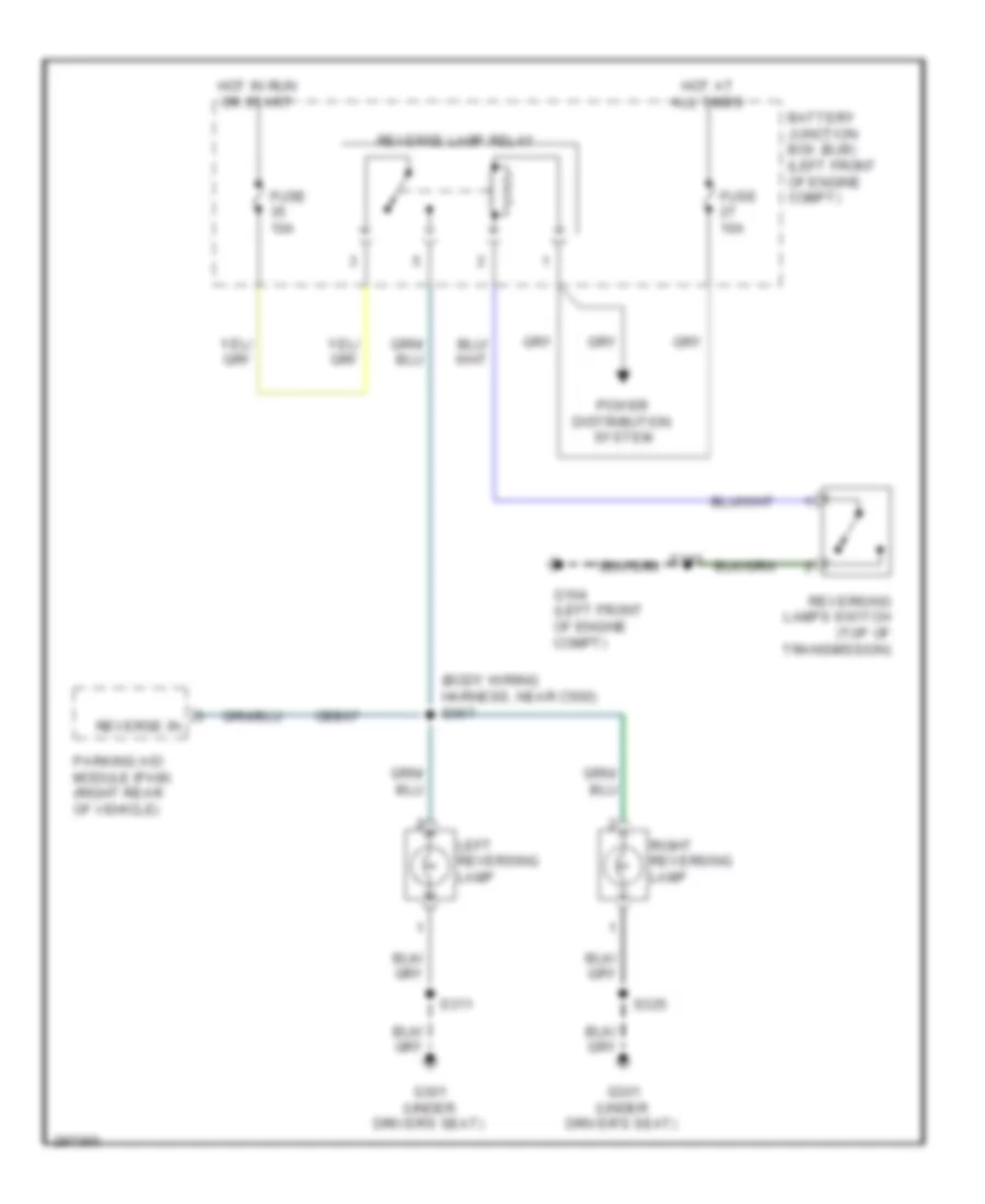 Backup Lamps Wiring Diagram, MT Except Hybrid for Ford Escape 2009