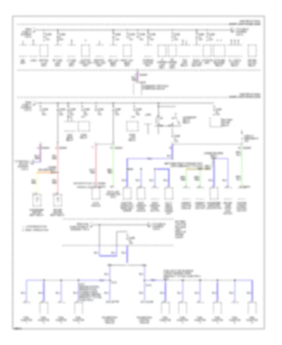 Power Distribution Wiring Diagram, Except Hybrid (2 of 4) for Ford Escape 2009