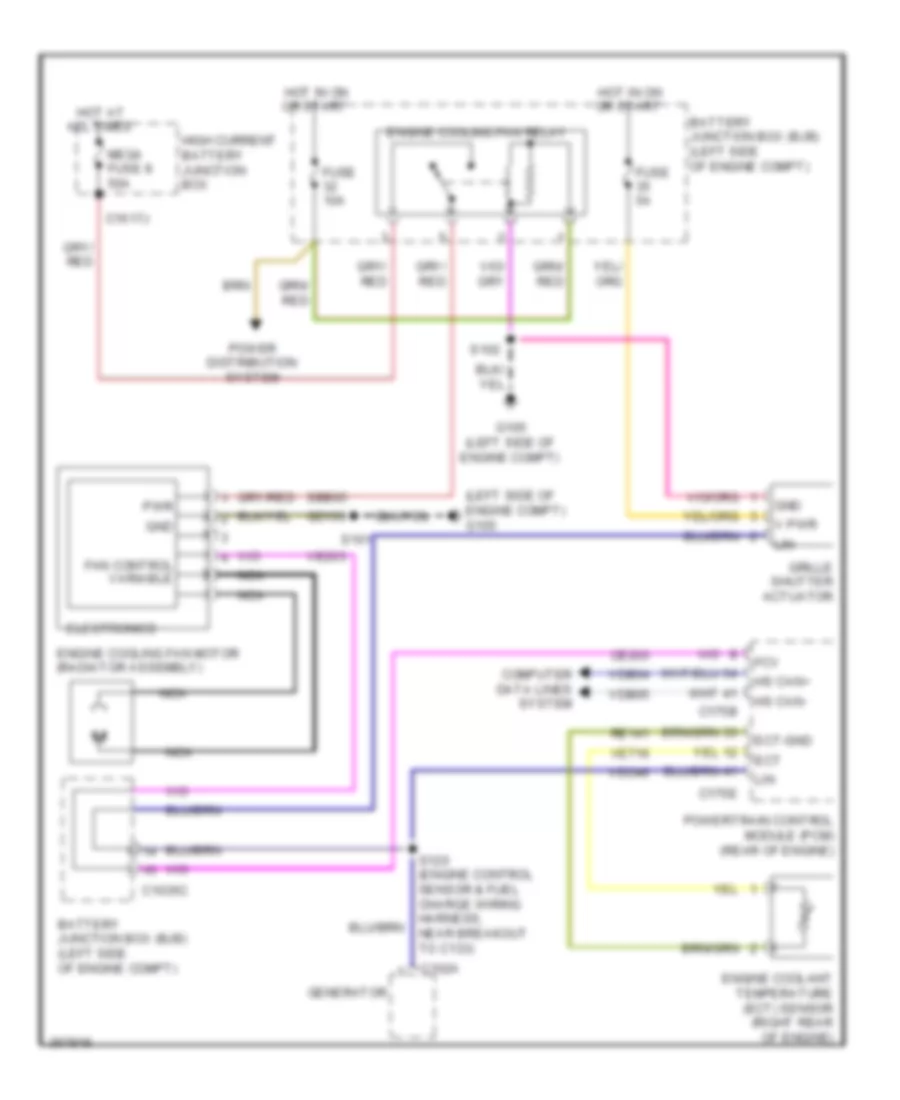 Cooling Fan Wiring Diagram, Except Electric for Ford Focus Electric 2012