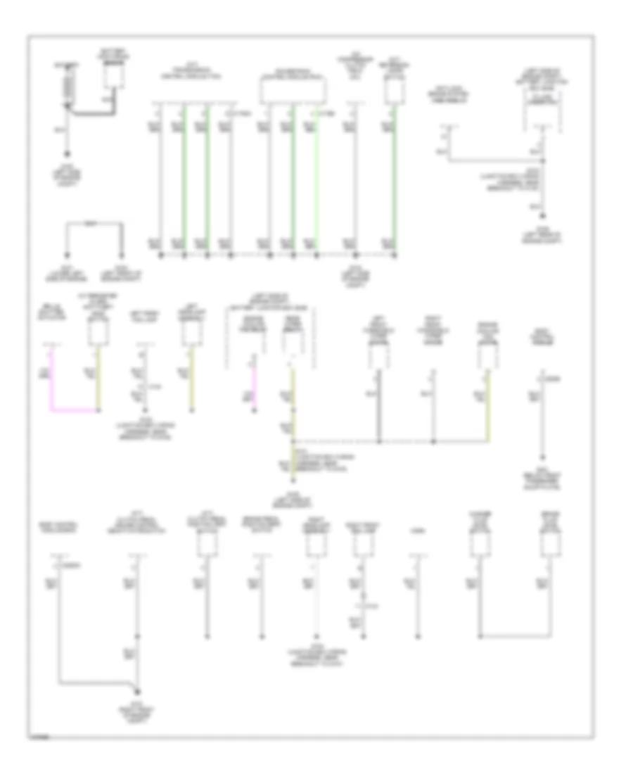 Ground Distribution Wiring Diagram, Except Electric (1 of 4) for Ford Focus Electric 2012
