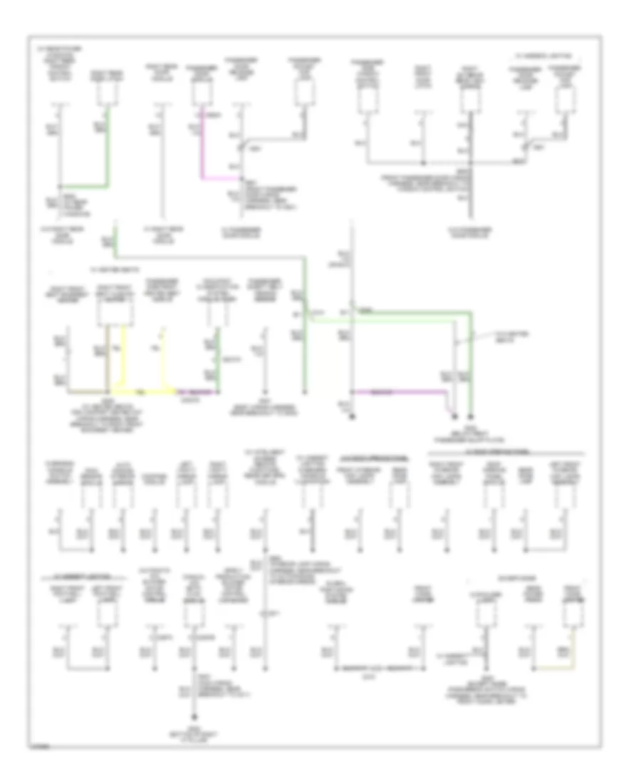 Ground Distribution Wiring Diagram, Except Electric (3 of 4) for Ford Focus Electric 2012