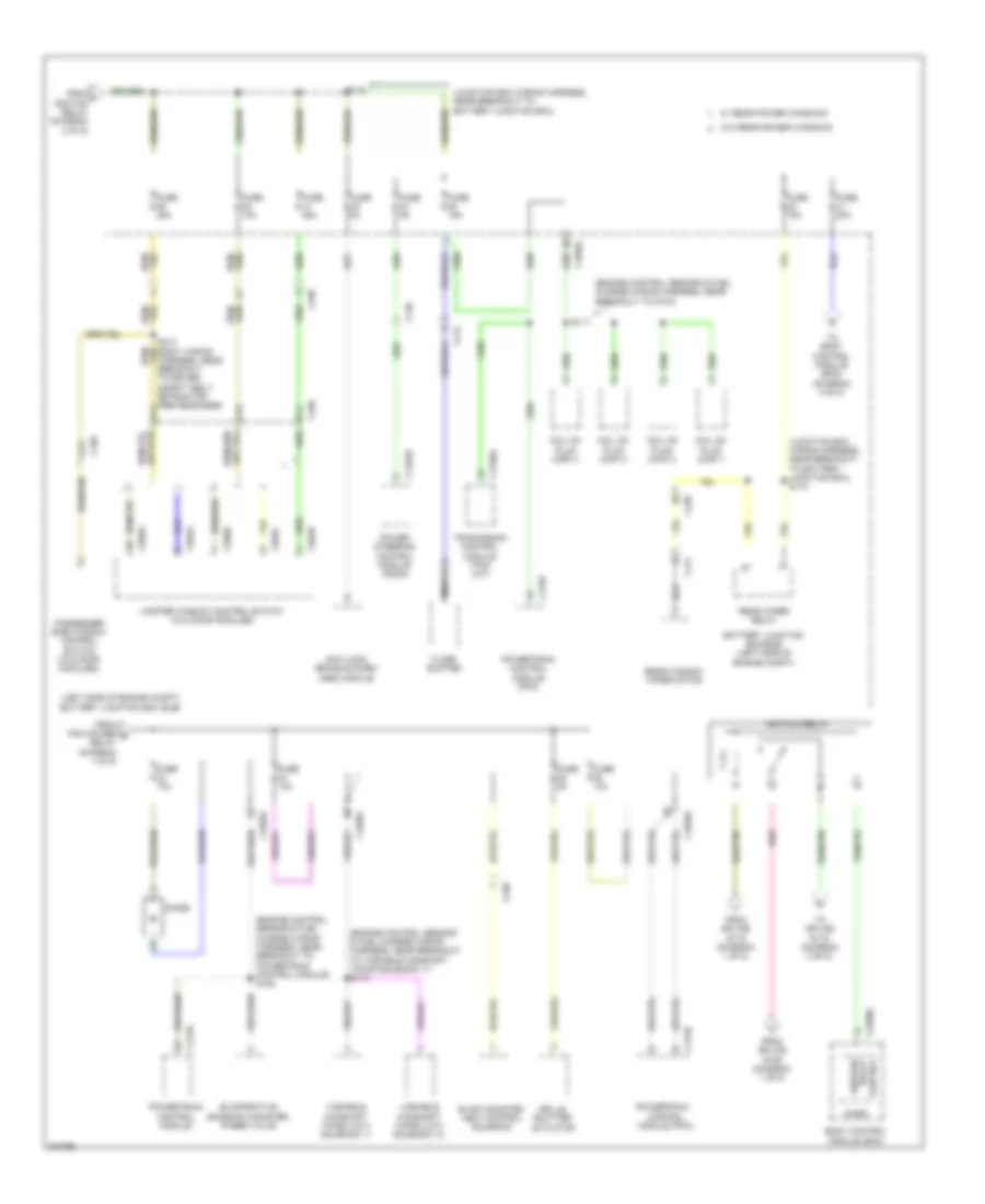 Power Distribution Wiring Diagram, Except Electric (2 of 5) for Ford Focus Electric 2012
