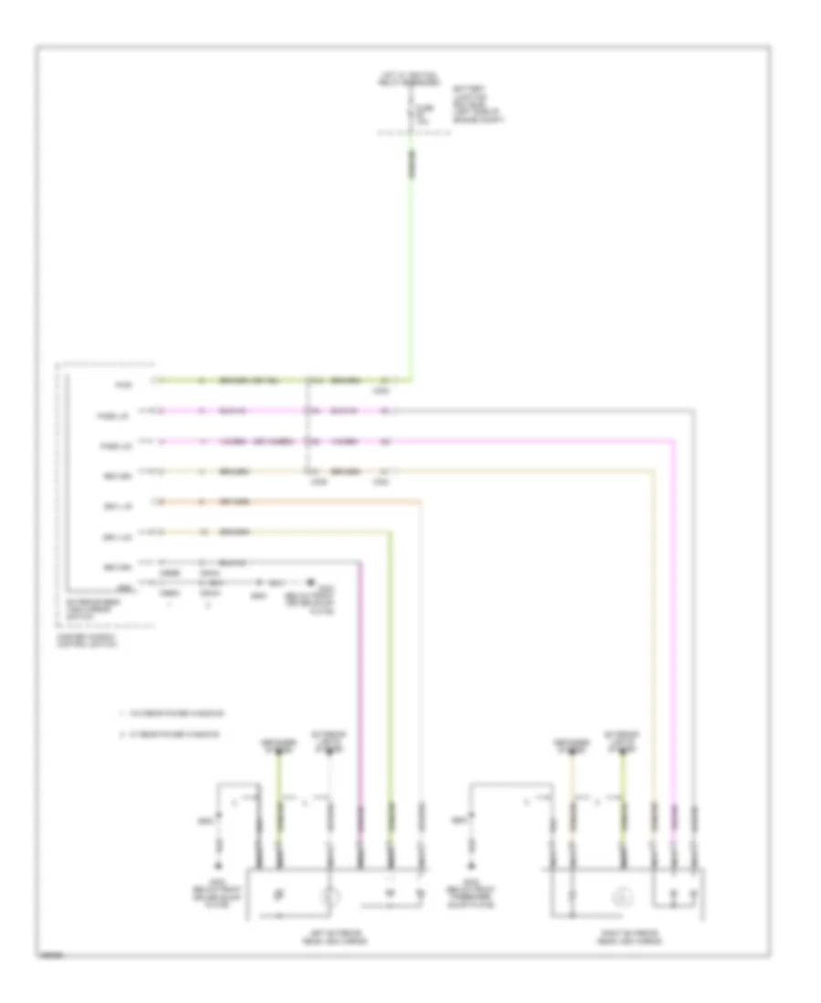 Power Mirrors Wiring Diagram, Except Electric without Door Module for Ford Focus Electric 2012