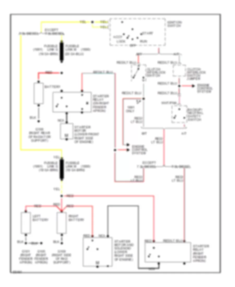 4.9L, Starting Wiring Diagram for Ford Pickup F350 1990