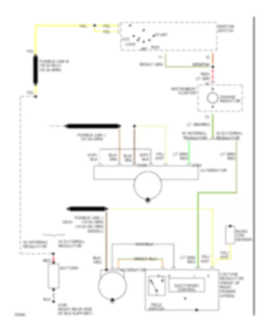 5.0L, Charging Wiring Diagram for Ford Pickup F350 1990