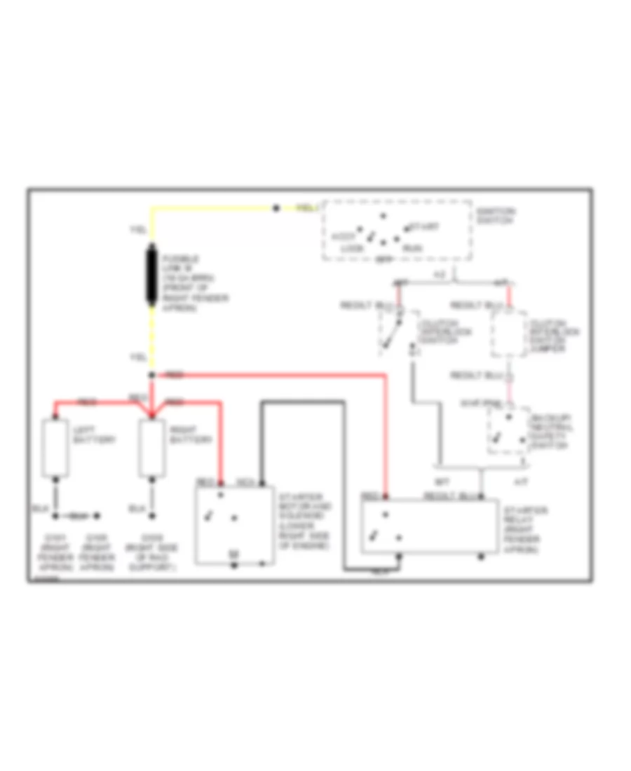 7.3L, Starting Wiring Diagram for Ford Pickup F350 1990