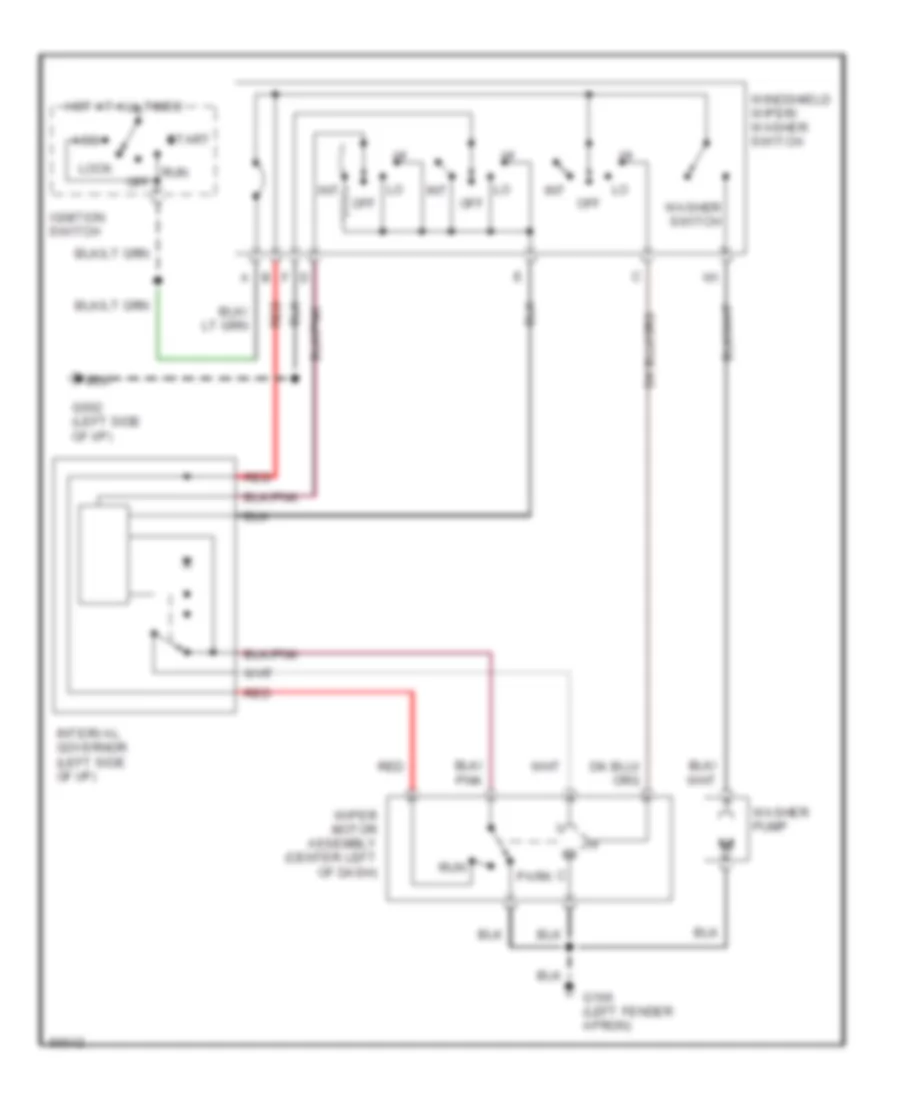 Interval WiperWasher Wiring Diagram for Ford Pickup F350 1990