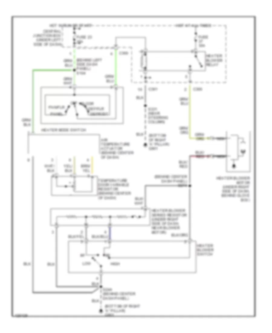 Heater Wiring Diagram for Ford Contour SE 2000