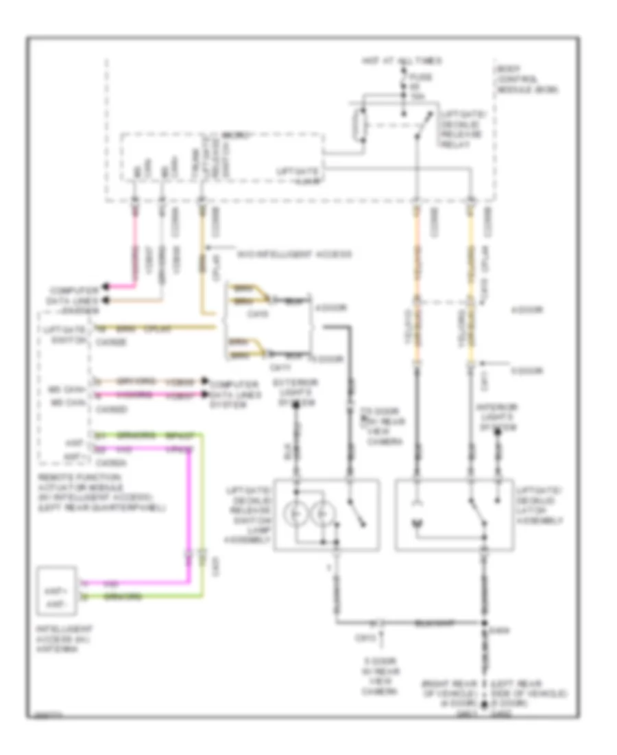 Trunk Release Wiring Diagram, Except Electric for Ford Focus S 2012
