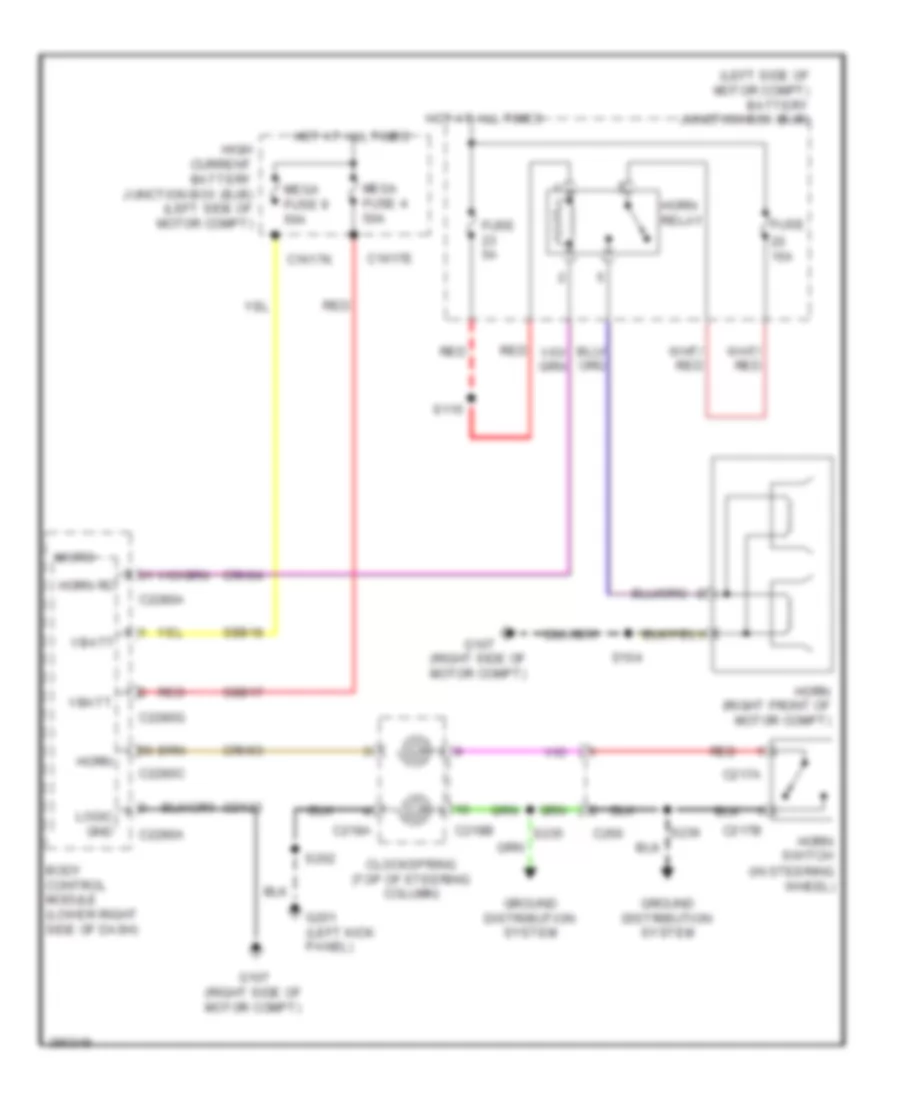 Horn Wiring Diagram Electric for Ford Focus S 2012