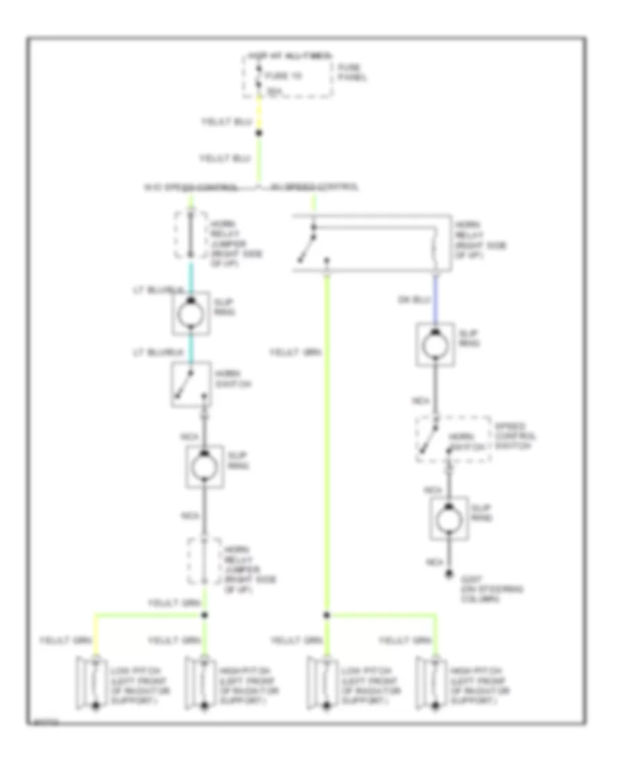 Horn Wiring Diagram for Ford Pickup F250 1990
