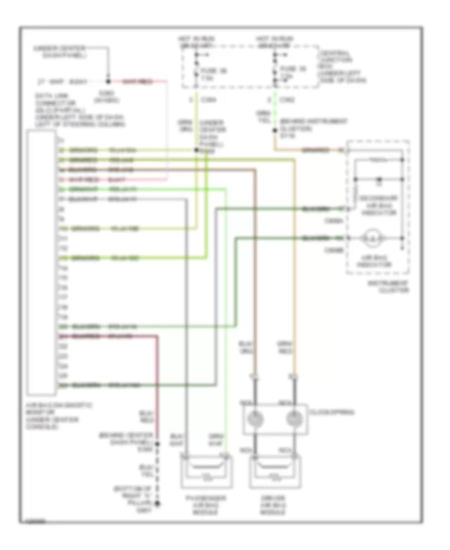 Supplemental Restraint Wiring Diagram for Ford Contour SVT 2000