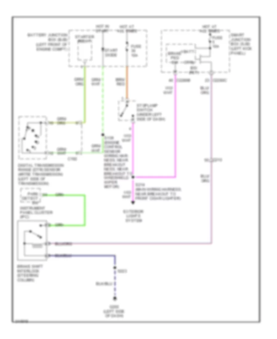 Shift Interlock Wiring Diagram, without Stripped Chassis for Ford Cutaway E350 Super Duty 2011