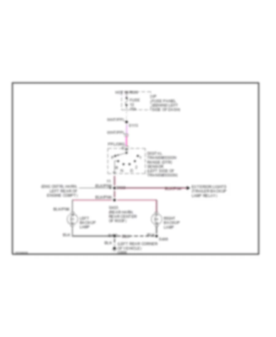 Back up Lamps Wiring Diagram for Ford Econoline E150 1998