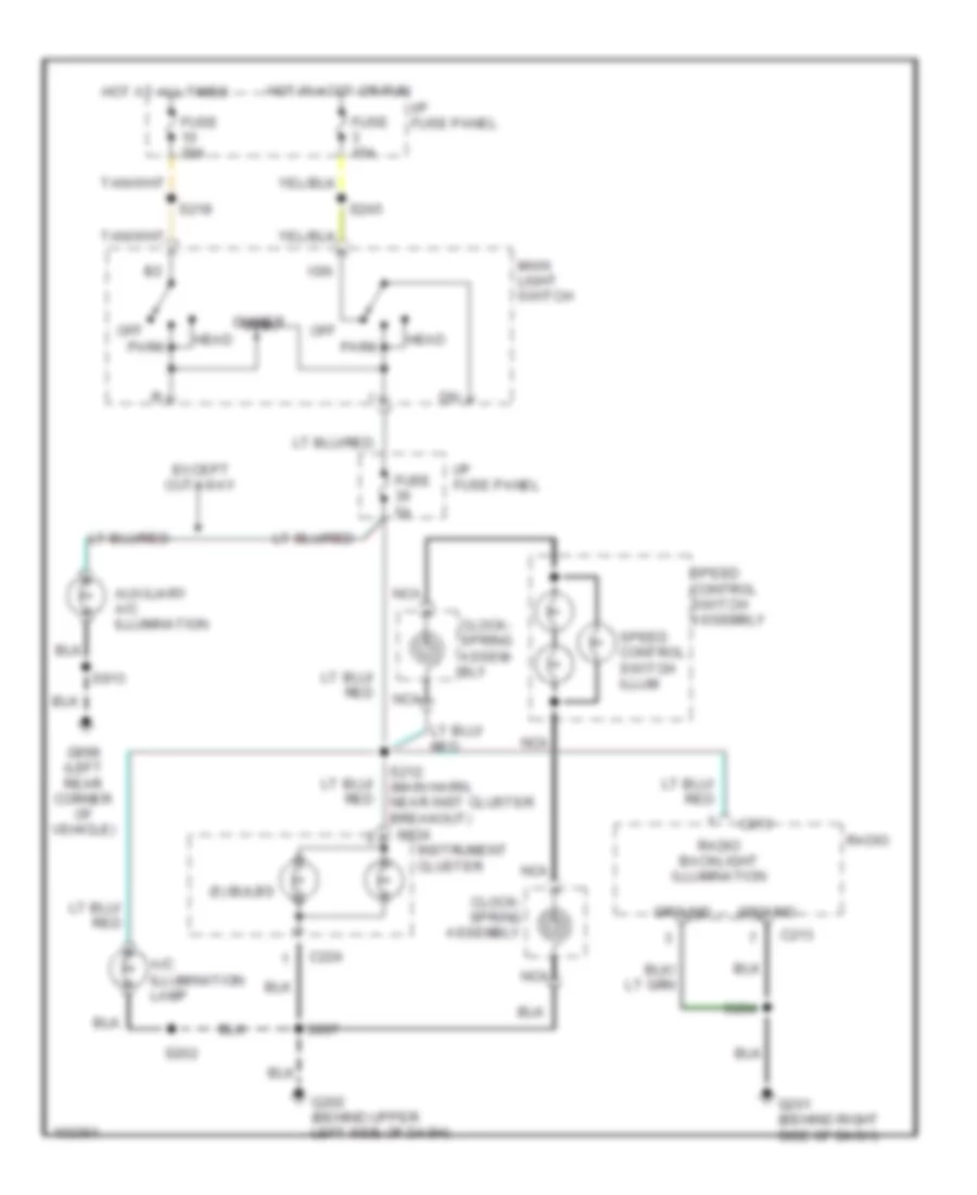 Instrument Illumination Wiring Diagram for Ford Econoline E150 1998